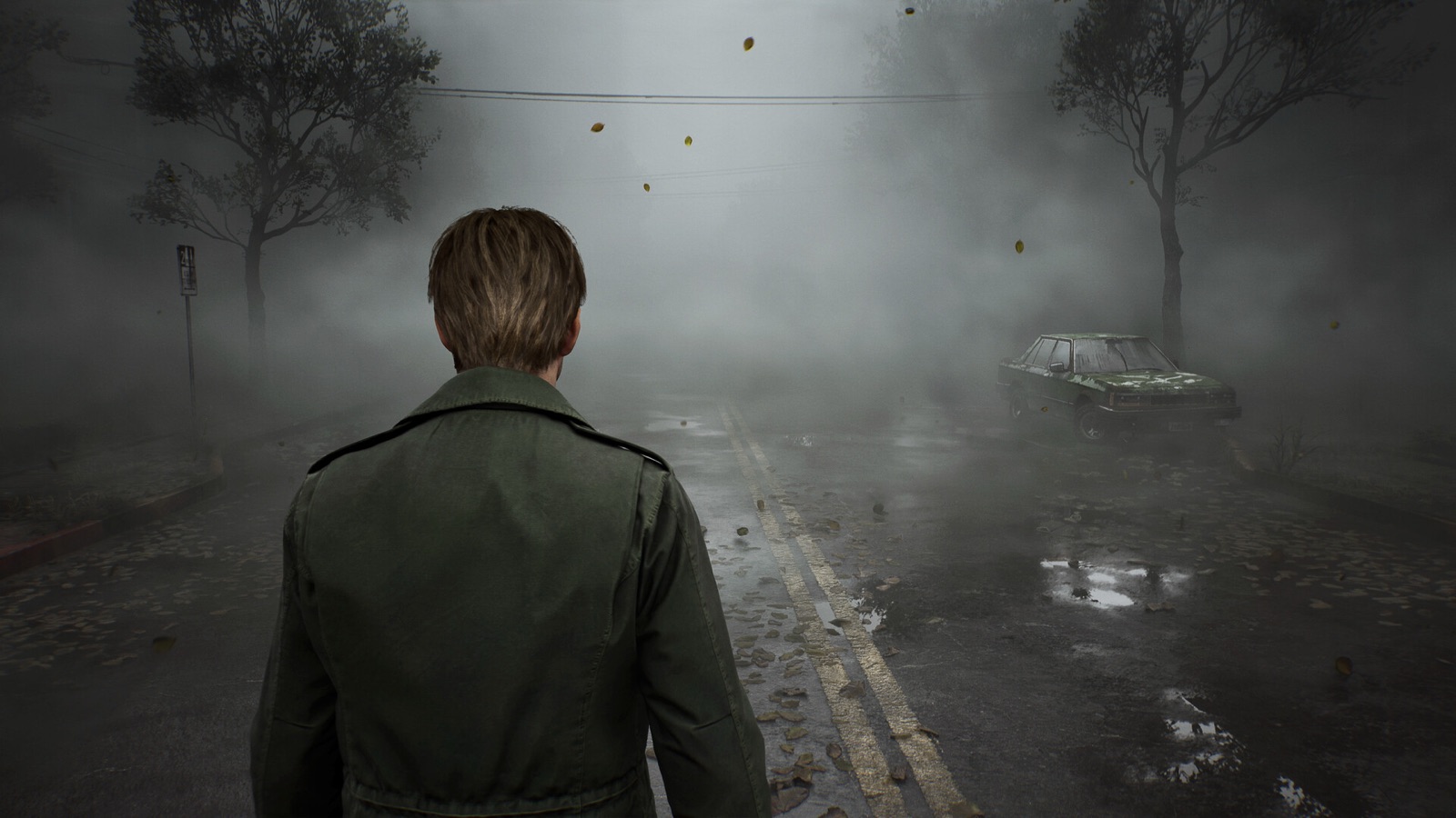 James walking through the fog in Silent Hill 2